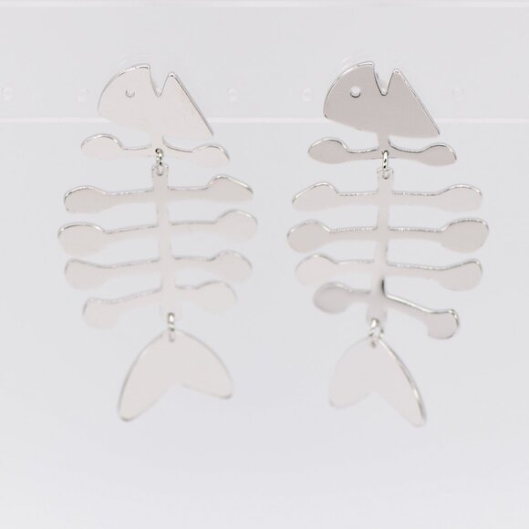 Fish bone Earring ♥ - Picture 3 of 6
